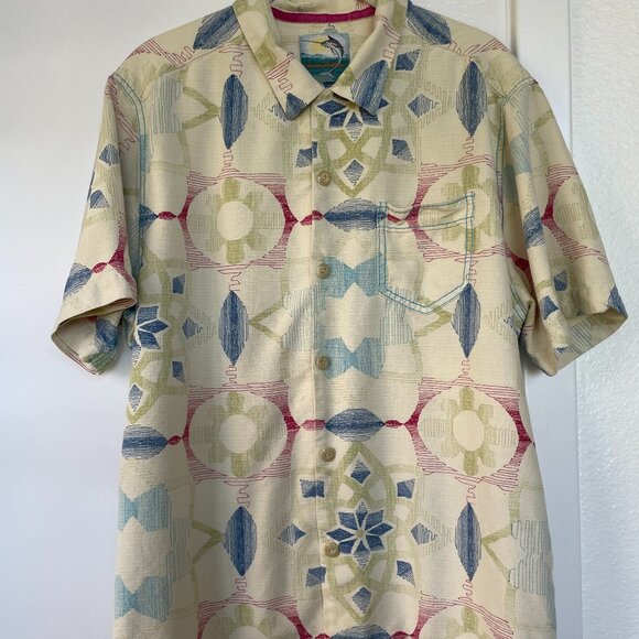 Tommy Bahama Silk Island‎ Modern Fit Shirt Sleeve Button-Down Shirt, Size Large - Picture 1 of 7